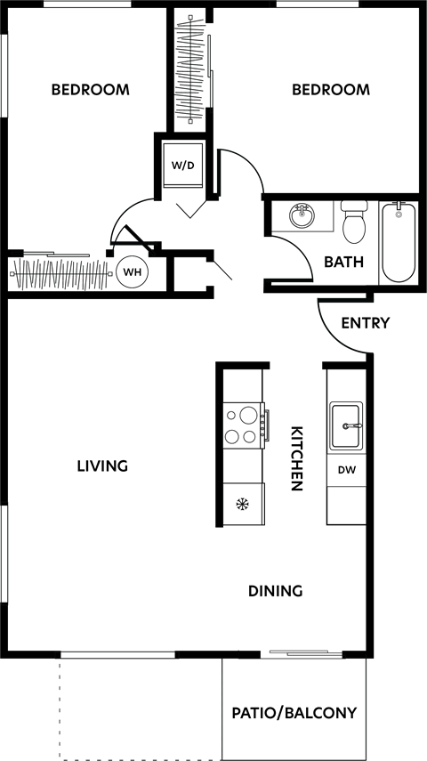 9500 2 Bed 1 Bath 855 SF